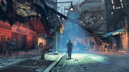 Zusammengesetzte Welt. In „Fallout 4“ entstehen Siedlungen aus den rostigen Überresten von Chicago aus der Zeit vor dem Atomschlag. 