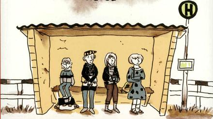 Wartegemeinschaft: Vier der Figuren Ulla Loges auf dem Buchcover.