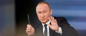 Sorgfältige Inszenierung. Putin sprach am Donnerstag vor fast 1400 Journalisten.