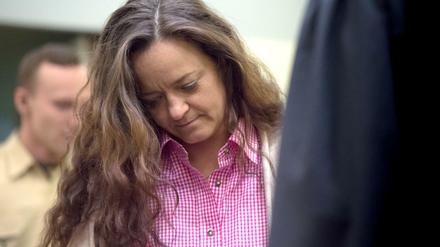 Die Angeklagte Beate Zschäpe im Oberlandesgericht in München (Bayern). Vor dem Oberlandesgericht wird der Prozess um die Morde und Terroranschläge des "Nationalsozialistischen Untergrunds" (NSU) fortgesetzt. 