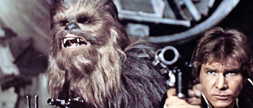 Sind auch in der neuen Episode mit von der Partie, allerdings im fortgeschrittenen Alter: Chewbacca und Han Solo