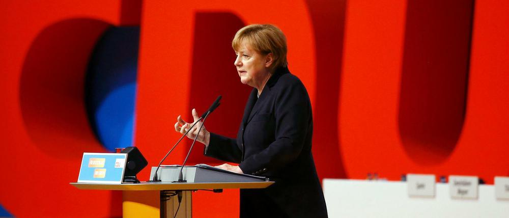 Bundeskanzlerin Angela Merkel am Montag auf dem CDU-Parteitag.
