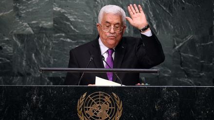 Palästinenserpräsident Mahmud Abbas spricht vor der UN-Generalversammlung im September 2015.