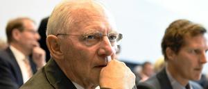 German Finance Minister Wolfgang Schaeuble waits for the start of a parliamentary group meeting of the Christian Democratic Union party (CDU) in Berlin on July 16, 2015 the day before German lawmakers vote in the Bundestag on entering into negotiations on the new aid package for Greece. AFP PHOTO / TOBIAS SCHWARZ
