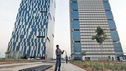 Richtung Zukunft. Indien plant 100 "Smart Cities", wie hier im Bundesstaat Gujarat die Gujarat Internationalen Finance Tec-City (GIFT) in Gandhinagar.