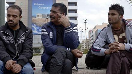 Überforderter Staat. Flüchtlinge im Zentrum von Athen.