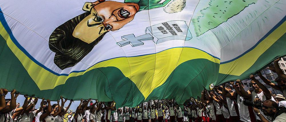 Protest gegen Brasiliens Präsidentin Dilma Rousseff in Rio de Janeiro