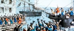 Abgebrüht. Bei der Boston Tea Party kippten 1773 als Indianer verkleidete Bürger die Teelieferung der britischen Kolonialherren ins Meer. Kippen die Bostoner nun auch die Olympiabewerbung?