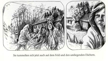 Aus Verwunderung werden Angst und Ablehnung: Eine Seite aus "Die Hoodies".