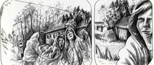 Aus Verwunderung werden Angst und Ablehnung: Eine Seite aus "Die Hoodies".