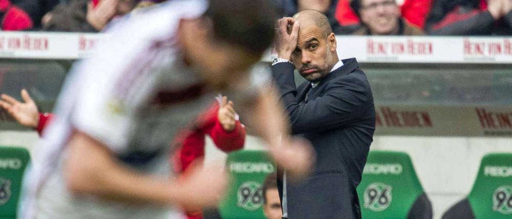 Erleichterung. Bayern-Trainer Pep Guardiola freut sich über das 3:1.
