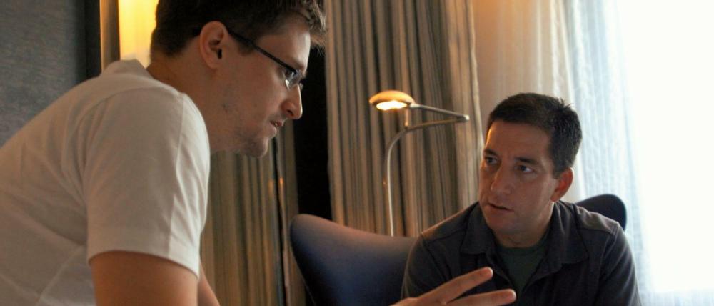 Der Dokumentarfilm "Citizenfour" über den von Edward Snowden (links im Bild mit Journalist Glen Greenwald) aufgedeckten NSA-Skandal wurde mit einem Oscar ausgezeichnet.