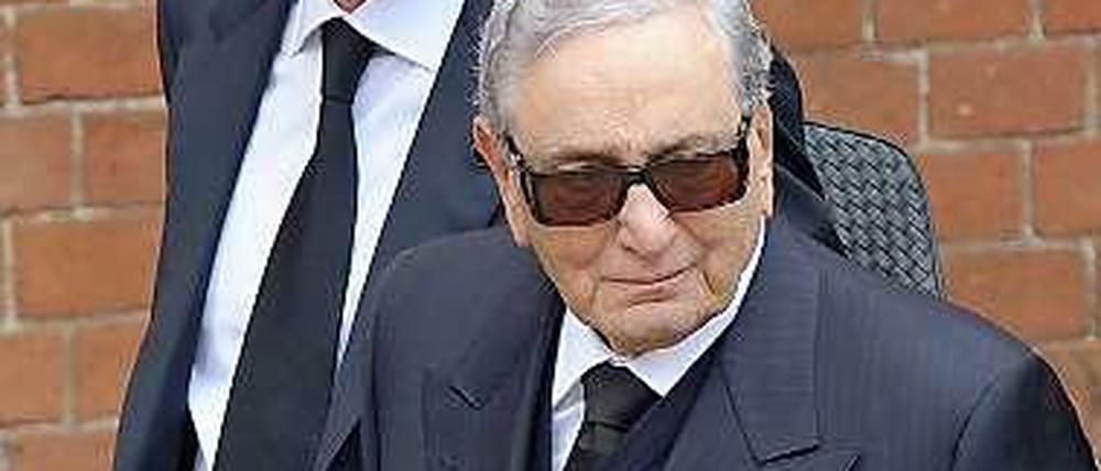 Michele Ferrero bei der Beerdigung von seinem Sohn Pietro im Jahr 2011.