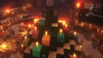Auch bei Minecraft kann man Weihnachten feiern. 