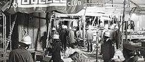 Die Berliner Diskothek "La Belle" im Jahr 1986 nach dem Anschlag, bei dem drei Menschen getötet und über 200 verletzt wurden. 