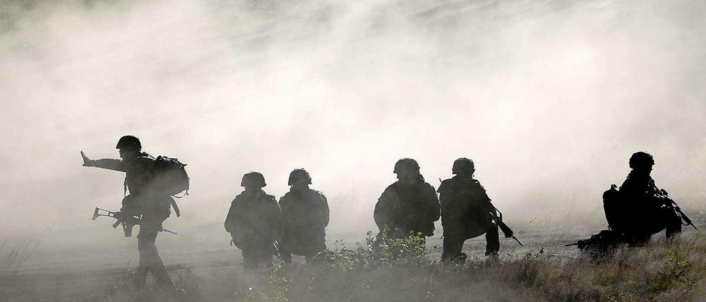 Bundeswehrsoldaten bei einer Übung.