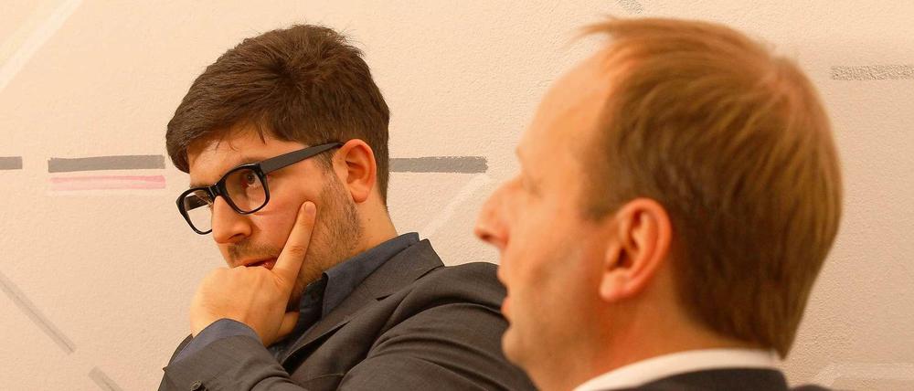 Christopher Lauer von der Piratenpartei (li.) und Thomas Heilmann, Berliner Justizsenator (CDU).