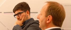 Christopher Lauer von der Piratenpartei (li.) und Thomas Heilmann, Berliner Justizsenator (CDU). 