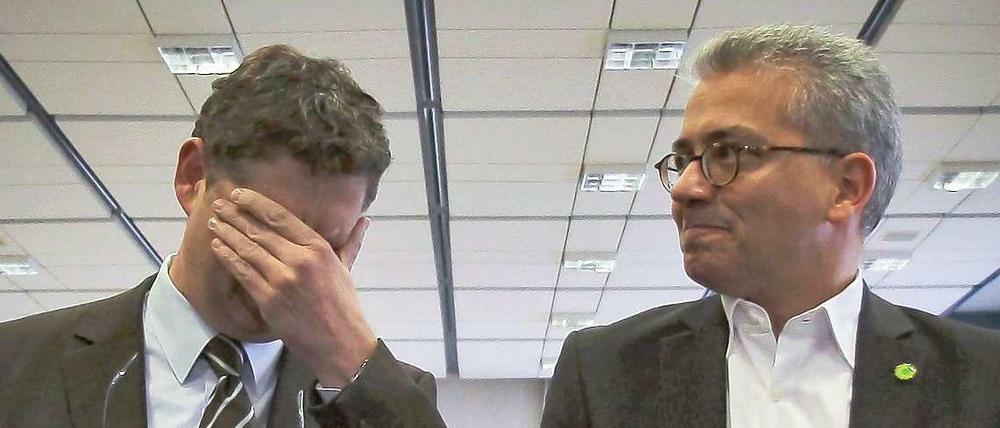 Spannendes politisches Labor. Hessens SPD-Vorsitzender Thorsten Schäfer-Gümbel (links), Grünen-Fraktionschef Tarek Al-Wazir