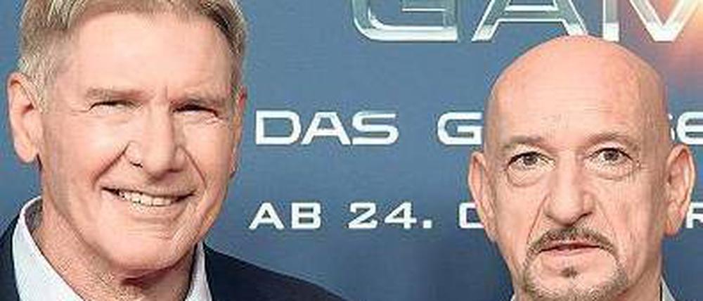Galaktisch. Harrison Ford und Ben Kingsley stellten ihren neuen Science-Fiction-Film im Adlon vor. Foto: rtr/Tobias Schwarz