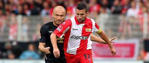 Union vor Cottbus: Torsten Mattuschka und Ivica Banovic.