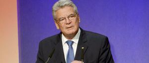 Bundespräsident Joachim Gauck während seiner Rede auf dem Festakt zum Tag der deutschen Einheit in Stuttgart.
