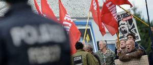 Gegendemonstranten in Marzahn.