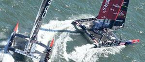 Das Drehmoment. Das US-Team fährt den Neuseeländern meist hinterher, weil es ihm schwerer fällt, durch den Wind zu drehen. 