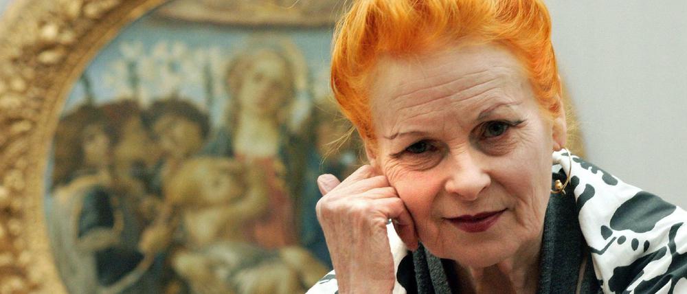 Die Modeschöpferin Vivienne Westwood in der Gemäldegalerie des Kulturforums in Berlin.