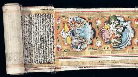 Eine Sanskrit-Handschrift aus der Staatsbibliothek zu Berlin.
