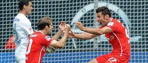 Tor! Michael Reisinger erzielt den Siegtreffer für Fortuna Düsseldorf gegen den VfL Bochum. 