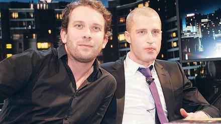 Rampensäue. Der Produzent und sein talkender Moderator: Christian Ulmen (links) und Benjamin von Stuckrad-Barre sind befreundet. Gemeinsam auf die Showbühne wollen sie aber lieber nicht. Foto: dpa