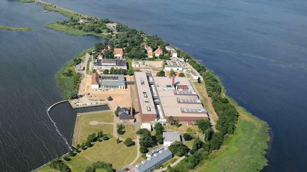 Luftbild der Insel Riems