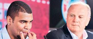 Zurück in der Familie. Bayern-Präsident Uli Hoeneß (r.) will seinen Teil zur Resozialisierung von Breno beitragen.