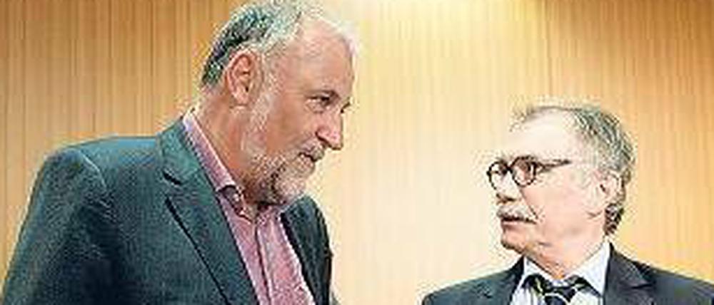 Der Sozialstaat ist ihr Thema. Der Gewerkschafter Klaus Wiesehügel (l.) und der hessische Sozialrichter Jürgen Borchert.