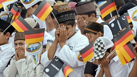Muslimische Kinder bei einem Fest in Mannheim