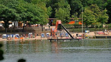 Das Strandbad Lübars am Tag nach dem Unglück. 