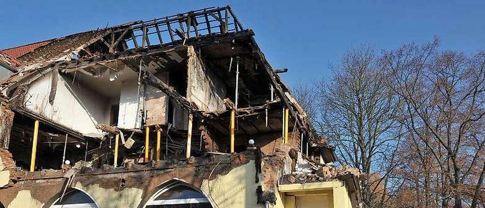 Das zerstörte Haus des NSU-Trios. Hier lebte auch die 89-jährige Tante der Zeugin.