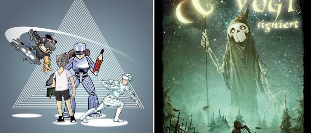 Für fast jeden Geschmack etwas dabei: Die Poster der Signierstunden bei Modern Graphics und im Groben Unfug.