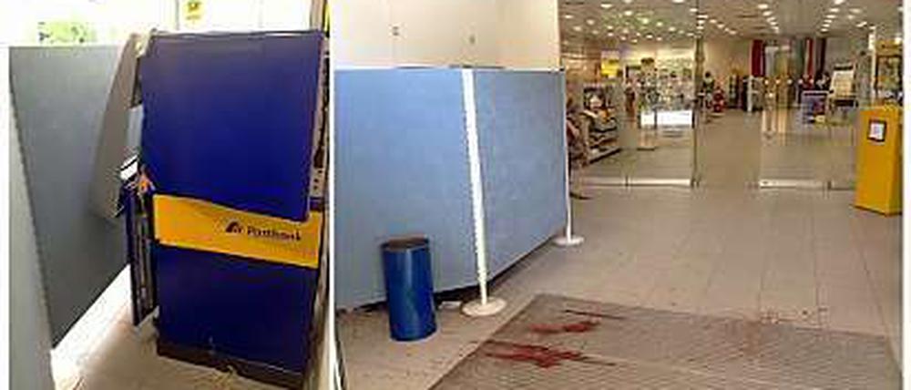Geldautomat gesprengt. Am Montag sprengten unbekannte Täter einen Automaten in einer Bank am Halleschen Ufer. Eine Farbpatrone explodierte und machte einen Großteil des Geldes wertlos. Am Donnerstag gingen Täter nach der selben Methode in einer Postbankfiliale in der Bergmannstraße vor. 