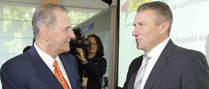 Händeschütteln mit dem Nachfolger? Jacques Rogge (li.) und Bubka.