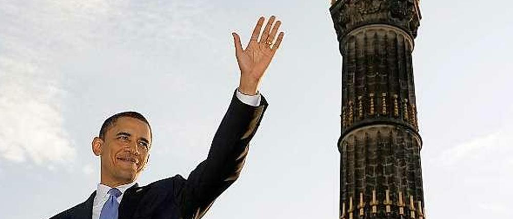 So sah es im Jahr 2008 aus: Barack Obama nach seiner Rede an der Siegessäule.