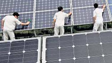 Konkurrenzkampf. Mehr als 400 000 Arbeitsplätze hängen am chinesischen Export von Solarprodukten nach Europa. 