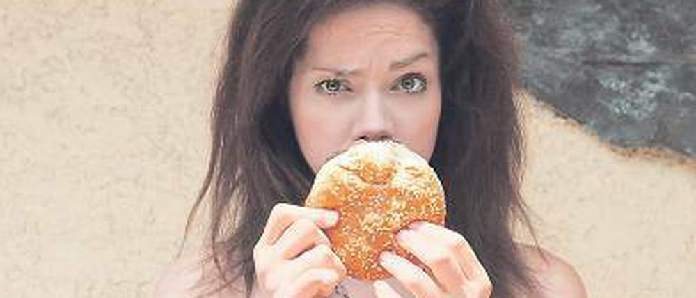 Nicht lecker. Constanze tut sich schwer, mit der amerikanischen Esskultur. 