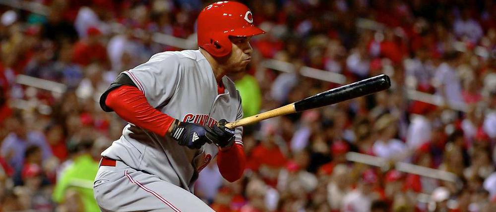 Donald Lutz bei seinem historischen ersten Auftritt in der Major League Baseball.