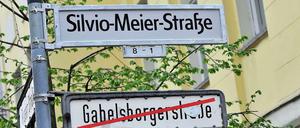 Die ehemalige Gabelsberger Straße in Friedrichshain heißt nun nach dem dort von Nazis ermordeten Hausbesetzer Silvio Meier.