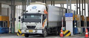 Ein Grenzposten bei der koreanischen Sonderwirtschaftszone Kaesong