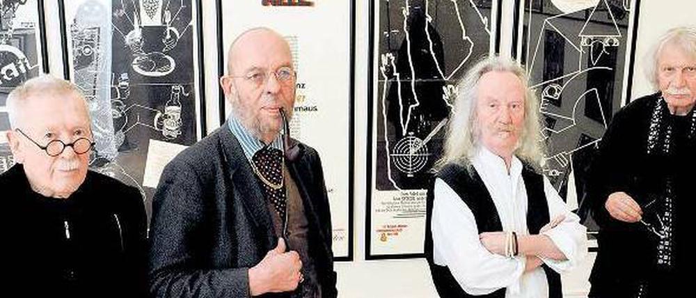 Berliner Bohemiens.Die Drucker Johannes Vennekamp, Uwe Bremer, Arno Waldschmidt und Albert Schindehütte.