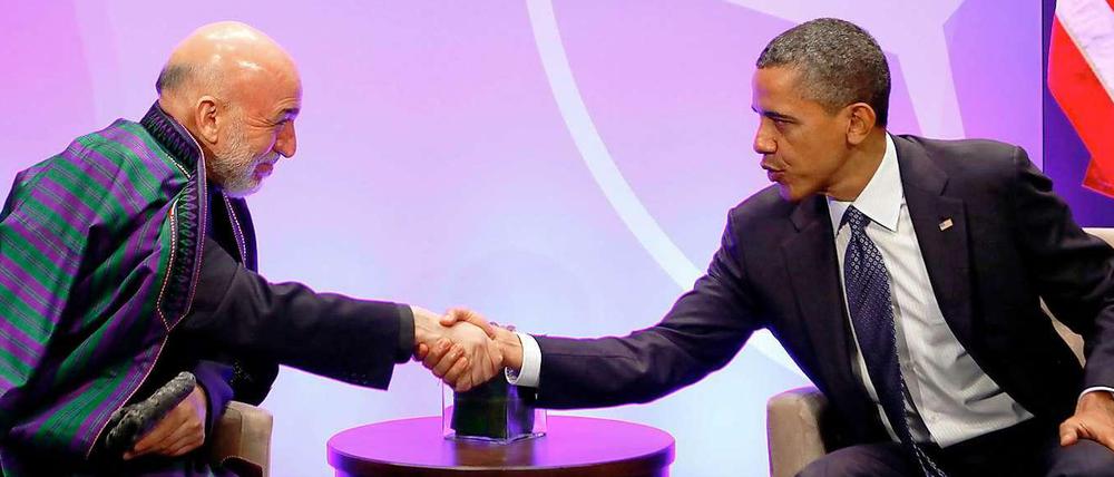Hamid Karsai und Barack Obama hier bei einem Treffen im Mai 2012.