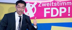 Unbeirrt. Der FDP-Chef beim Wahlkampfabschluss in Hannover. 